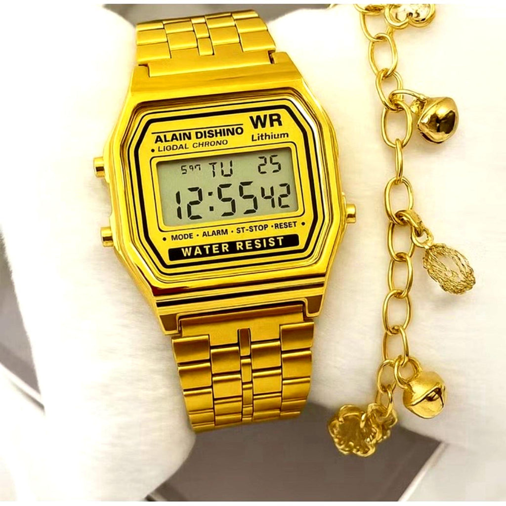 Kit Relógio Digital Retrô + Pulseira